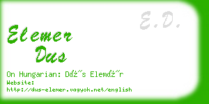 elemer dus business card